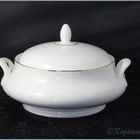 Queen Anne - White & Gold - Lidded Vegetable Dish