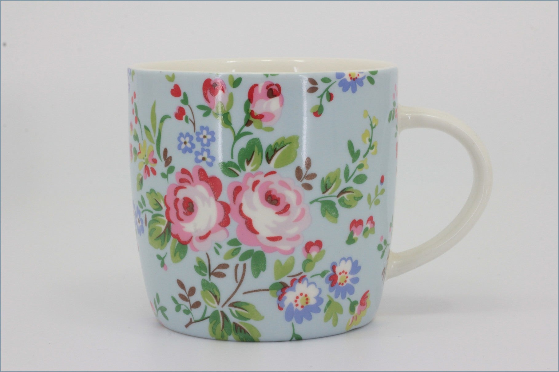 Queens - Cath Kidston - Mug (Blue With Pink, Red & Blue Roses)