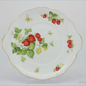 Queens - Virginia Strawberry - Bread & Butter Serving Plate (Ribbed Rim)
