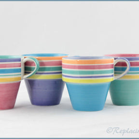 RPW104 - Whittards - Set Of 4 Stripy Stacking Mugs
