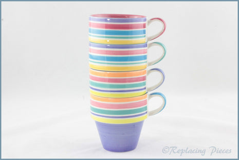 RPW104 - Whittards - Set Of 4 Stripy Stacking Mugs