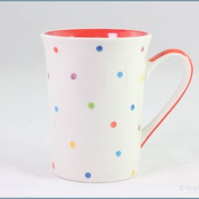 RPW162 - Whittards - Mug (Multi-Colour Spot - Red Interior)