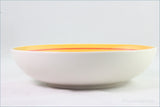 RPW176 - Whittards - 9 1/2" Pasta Bowl (Blue Center, Pink & Yellow Stripes)