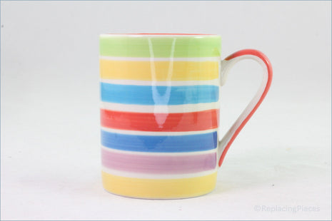 RPW177 - Whittards - Mug (Red Interior - Multi Coloured Stripes)