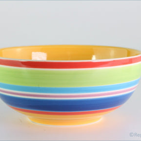 RPW246 - Whittards - Cereal Bowl (Multi Stripes - Yellow Interior)