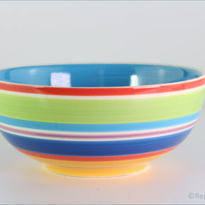 RPW247 - Whittards - Cereal Bowl (Multi Stripes - Blue Interior)