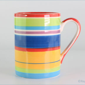 RPW249 - Whittards - Mug (Multi Stripes - Red Interior)
