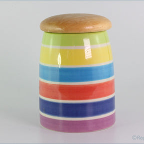 RPW267 - Whittards - Storage Jar (Multi Coloured Stripes)