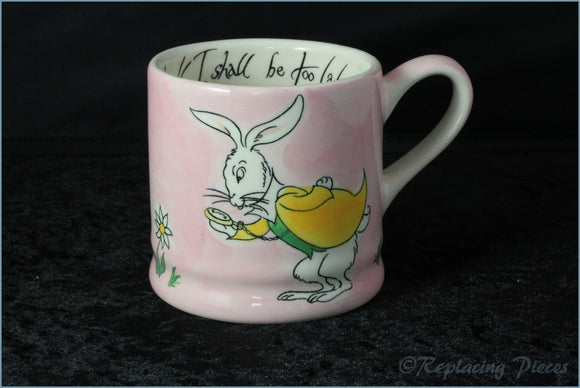 RPW31 - Whittards - Drink Me (White Rabbit) - Pink Mug (I Too Shall Be Late)