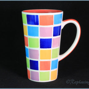 RPW49 - Whittards - Latte Mug (Multi-Coloured Squares)