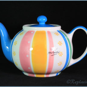 RPW64 - Whittards - 2 Pint Teapot (Pink, Yellow, Green & Blue Stripes)
