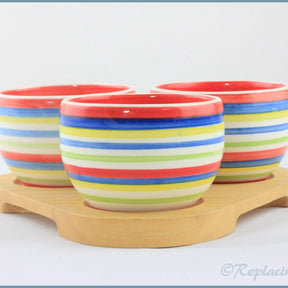 RPW84 - Whittards - Dip Bowls On Tray (Stripes)