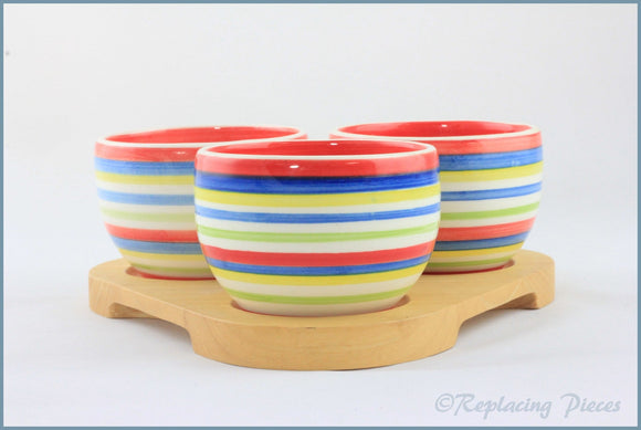 RPW84 - Whittards - Dip Bowls On Tray (Stripes)