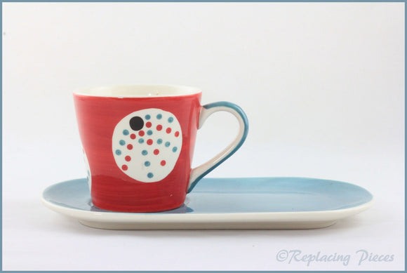 RPW89 - Whittards - Red/Blue Plate & Spotty Cup 