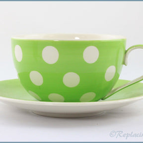 RPW91 - Whittards - Green Spot Jumbo Cup & Saucer