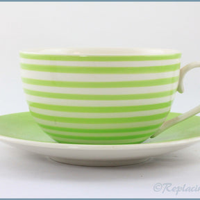 RPW92 - Whittards - Green Stripe Jumbo Cup & Saucer
