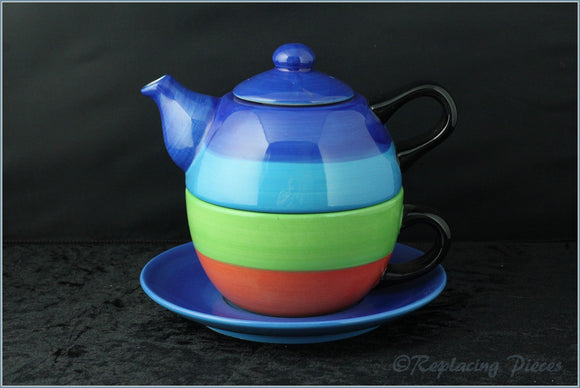 RPW9 - Whittards - Tea For One Blue (Green & Red Stripe)