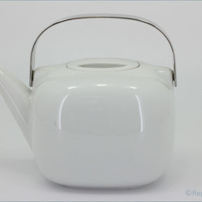 Rosenthal - Suomi - Teapot - White teapot with a silver handle on a white background