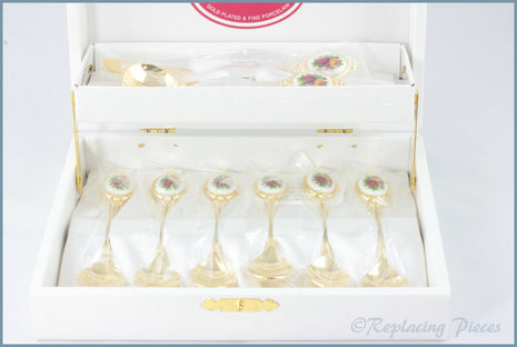 Royal Albert - Old Country Roses - Set Of 6 Tea Spoons With Butter Knife And Jam Spoon