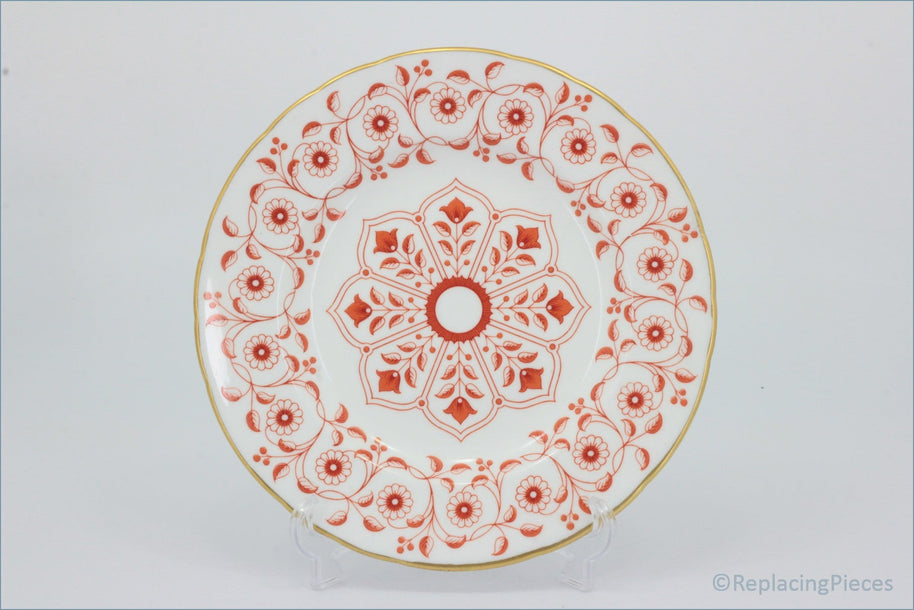 Royal Crown Derby - Rougemont - 7 1/4" Side Plate - Decorative plate with red floral pattern on a white background