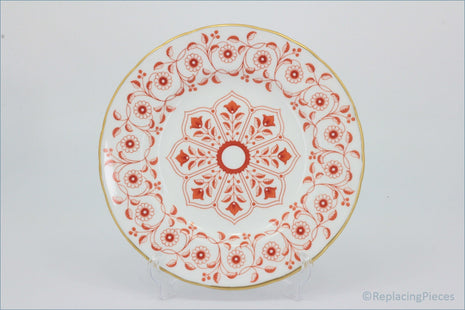Royal Crown Derby - Rougemont - 7 1/4" Side Plate - Decorative plate with red floral pattern on a white background