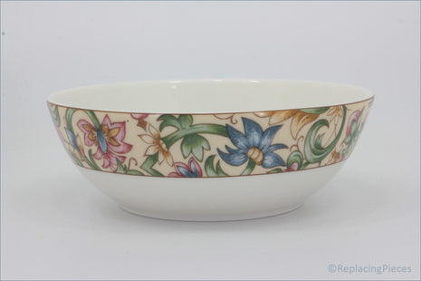 Royal Doulton - Jacobean - Cereal Bowl  - Decorative ceramic bowl with floral patterns on a white background