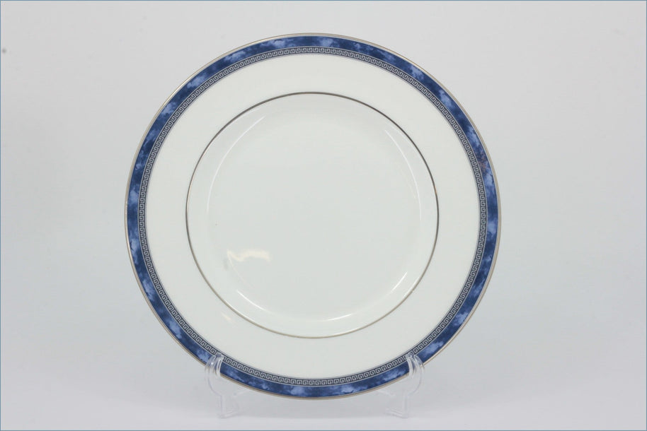 Royal Doulton - Atlanta (H5237) - 8" Salad Plate - White plate with blue decorative rim on a white background