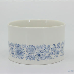 Royal Doulton - Cranbourne (TC1032) - Sugar Bowl - White ceramic bowl with blue floral pattern on a white background