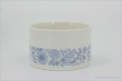 Royal Doulton - Cranbourne (TC1032) - Sugar Bowl - White ceramic bowl with blue floral pattern on a white background