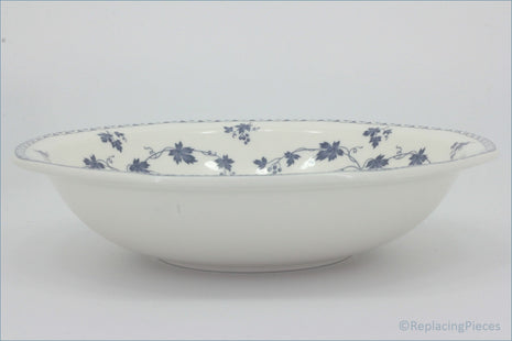 Royal Doulton - Hartford (LS1085) - 8" Rimmed Bowl - White ceramic bowl with blue floral patterns on a white background