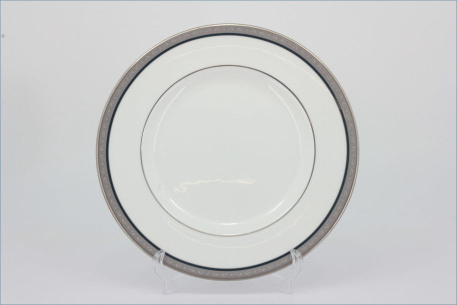 Royal Doulton - Legacy H5300 - 8" Salad Plate - White plate with a silver rim on a white background