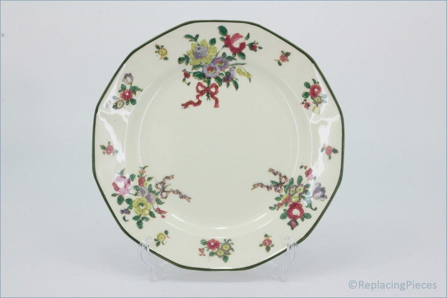 Royal Doulton - Old Leeds Spray - 7 1/4" Side Plate - Decorative ceramic plate with floral patterns on a white background
