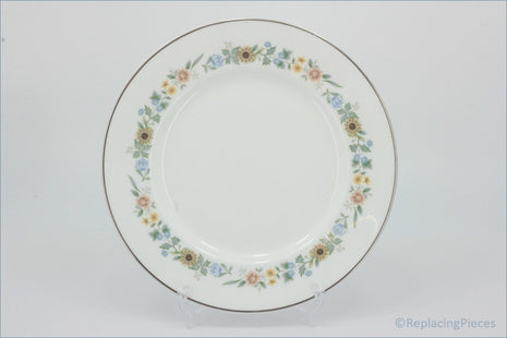 Royal Doulton - Pastorale (H5002) - 9" Luncheon Plate - Decorative plate with floral rim on a white background