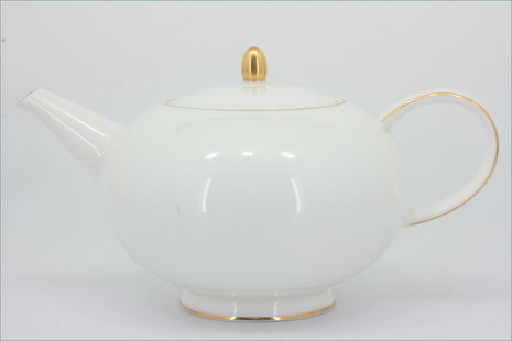 Royal Doulton - Symmetry Gold - Teapot - White teapot with gold accents on a white background 