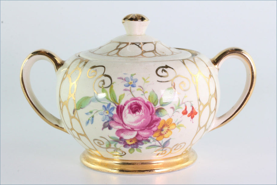 Sadler - Pink Rose - Lidded Sugar Bowl - SAD19