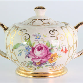 Sadler - Pink Rose - Lidded Sugar Bowl - SAD19