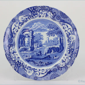 Spode - Italian - Dinner Plate - Blue and white decorative plate with classical scene on a white background