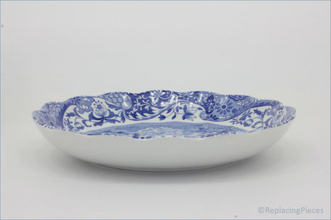Spode - Italian - 6 3/4" Shallow Bowl - White ceramic bowl with blue floral pattern on a white background