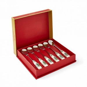 Spode - Christmas Tree - Set Of Six Tea Spoons - NEW