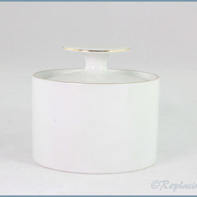 Thomas - White With Thin Gold Band - Lidded Sugar Bowl