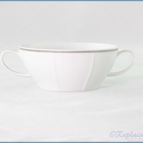 Thomas - White Ridged With Silver Band - Soup Cup