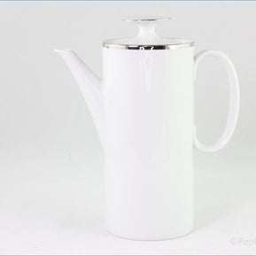 Thomas - White With Thick Silver Band - Coffee Pot