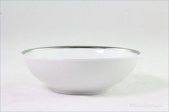Thomas - White With Thick Silver Band - Fruit Saucer