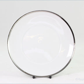 Thomas - White With Thick Silver Band - Soup Cup Saucer