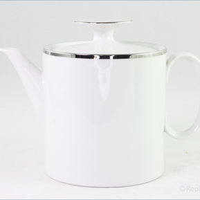 Thomas - White With Thick Silver Band - Teapot