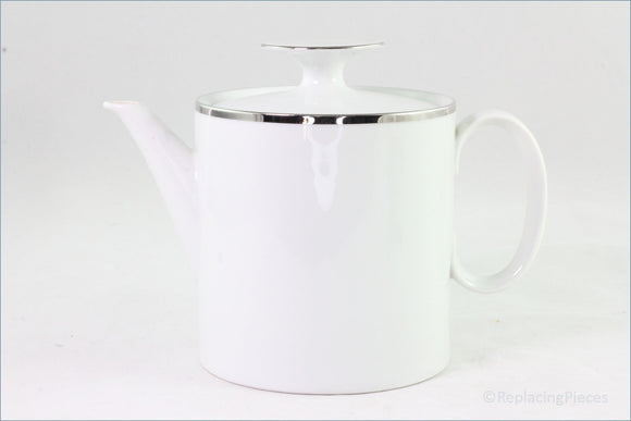 Thomas - White With Thick Silver Band - Teapot