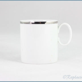 Thomas - White With Thick Silver Band - Coffee Cup