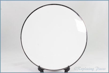 Thomas - White With Thick Silver Band - 9 1/2" Luncheon Plate