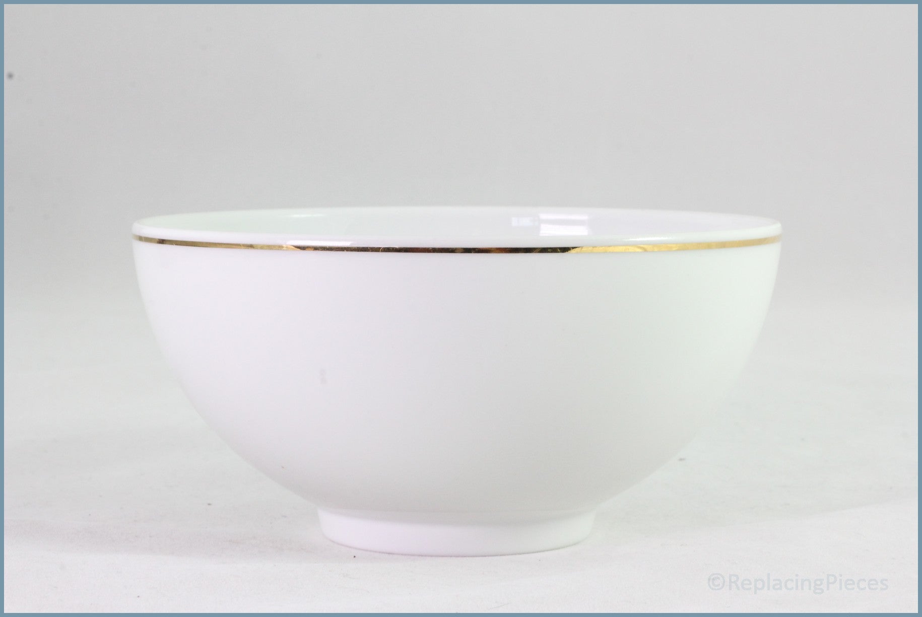 Thomas - White With Thin Gold Band - 5 1/2
