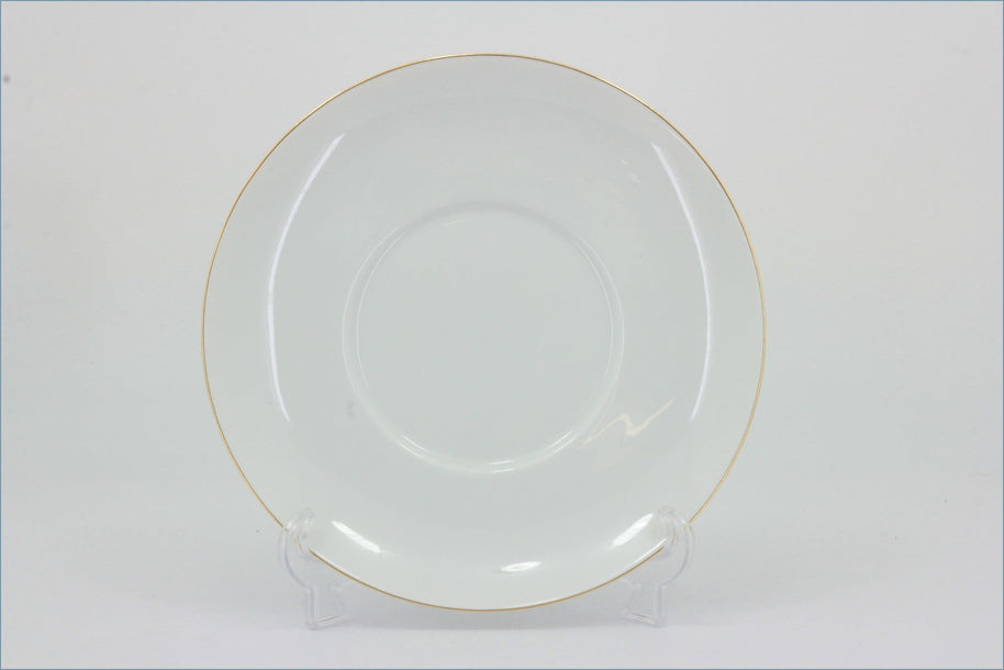 Thomas - White With Thin Gold Band - Mug/Breakfast Cup Saucer